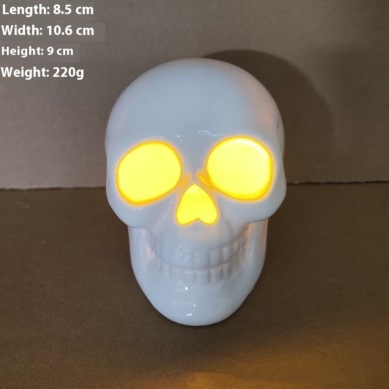Ceramic Pumpkin & Skull Lamp